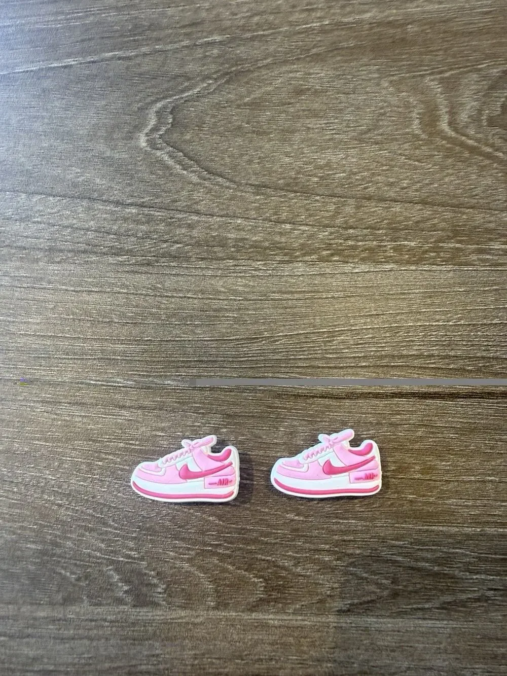 2pc Pink Air Force 1 Shadow Sneaker Croc Charms Jibbitz Pair Kicks Pins